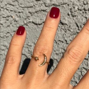 Moon & Star Ring